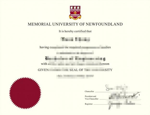 纽芬兰纪念大学毕业证 Memorial University of Newfoundland diploma
